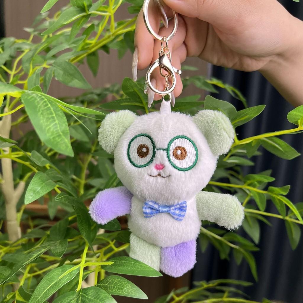 Plush Whimsical Colorful Bear Doll Keychain In Various Colors For Kids And Adults