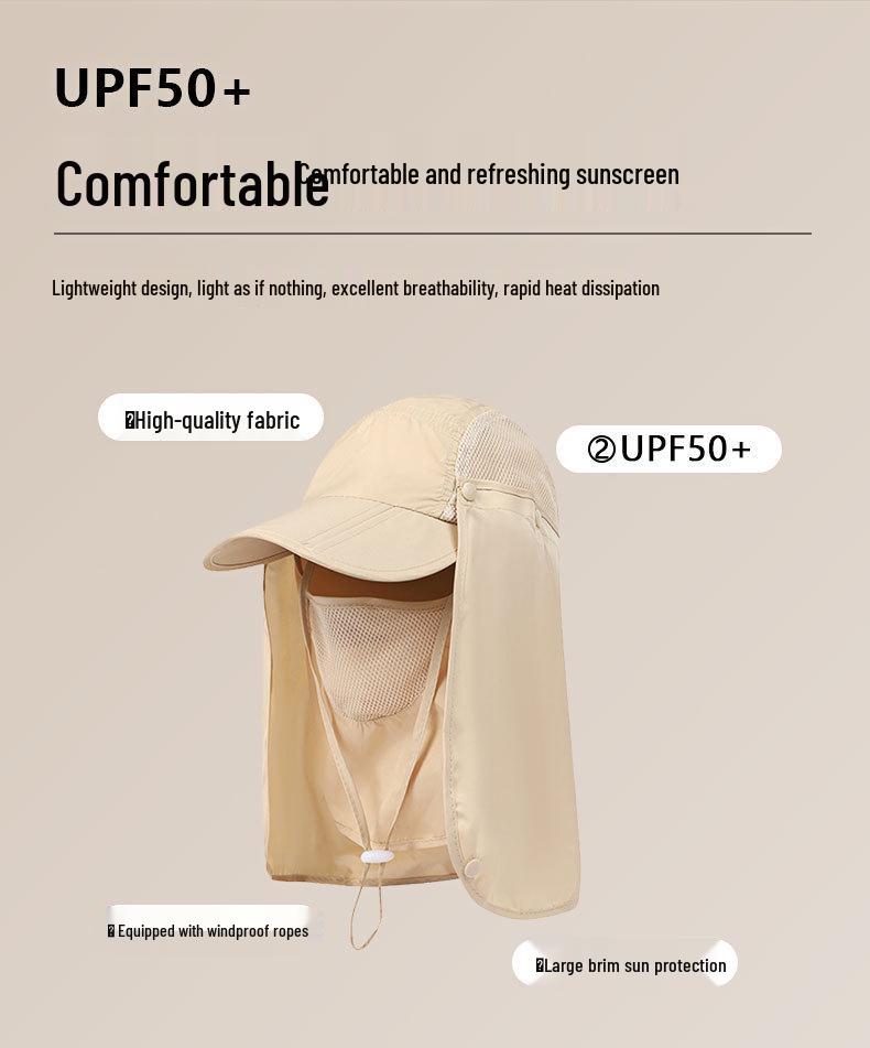 Unisex UV Protection Hat with Detachable Flap – Quick-Drying Sun Hat for Climbing and Fishing
