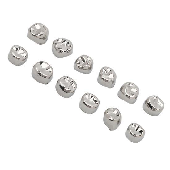 12 szt. Metalowe korony na zęby dentystyczne tymczasowe ochronne metalowe korony dentystyczne ze stali nierdzewnej dla dzieci 