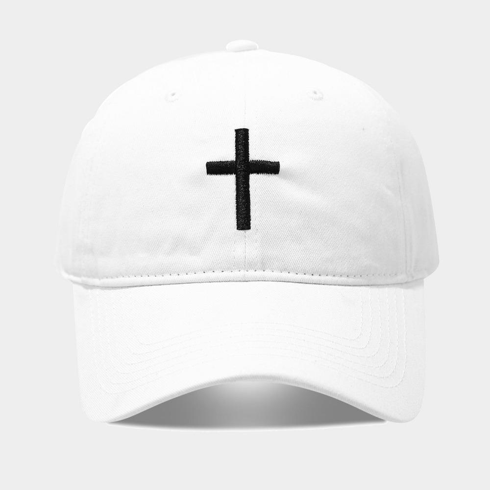 Fashion Embroidered Cross Baseball Cap Breathable Sunscreen Peaked Cap Simple Casual Hip Hop Hat Outdoor