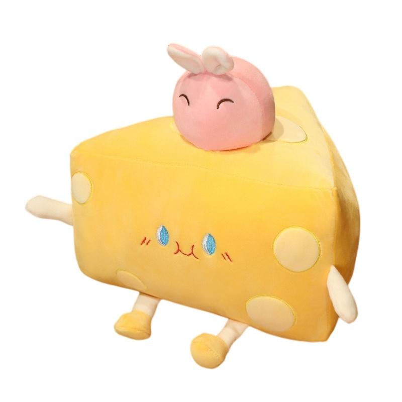 

Plush Nap Cheese Throw Pillow Multifunctional Soft Cushion Home Gifts Decoration Rabbit,20*10*20cm