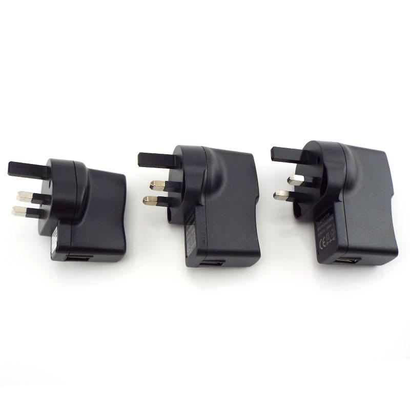 UK Plug 3pin 100V-240V AC To USB Port DC Power Supply 5V 1A 2A 3A Adapter Charger Charging