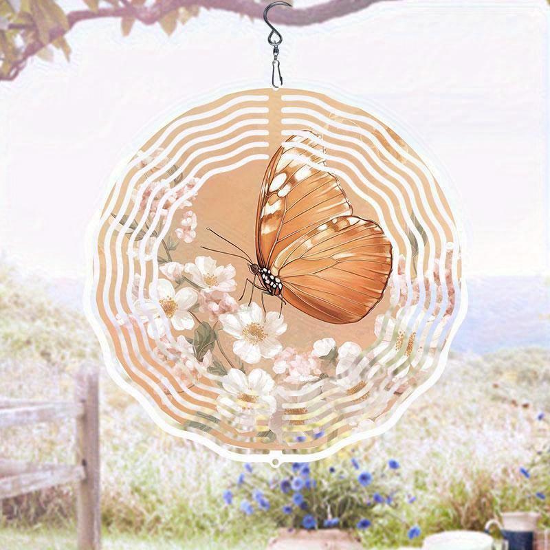 10 Inch Hanging Wind Spinner with 360 Degree Hook for Balcony Garden Decor Spring Summer Outdoor Decoration