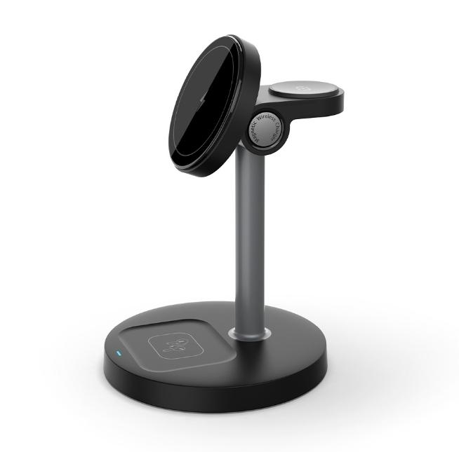 3 In 1 Magnetic Wireless Charger Adjustable Stand For iPhone 16 15 14 13 Pro Max iWatch 10 9 8 AirPods Pro Fast Charging Station