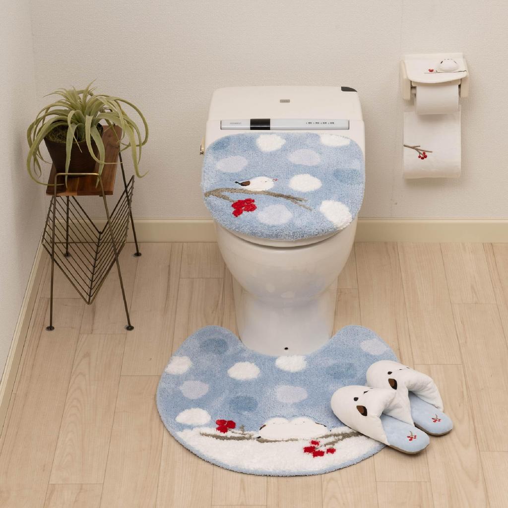 Senko Toilet 60 x 60 Character Animal 51623 S.D.S Shimaenaga-chan Mat, Approx. cm, Blue, Design,
