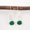 Green Onyx Gemstone 925 Solid Silver Jewelry Handmade Earrings 1.9" Gift For Her EE-168-18