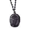 Lucky Women Carved Natural Necklace Black Obsidian Pendant