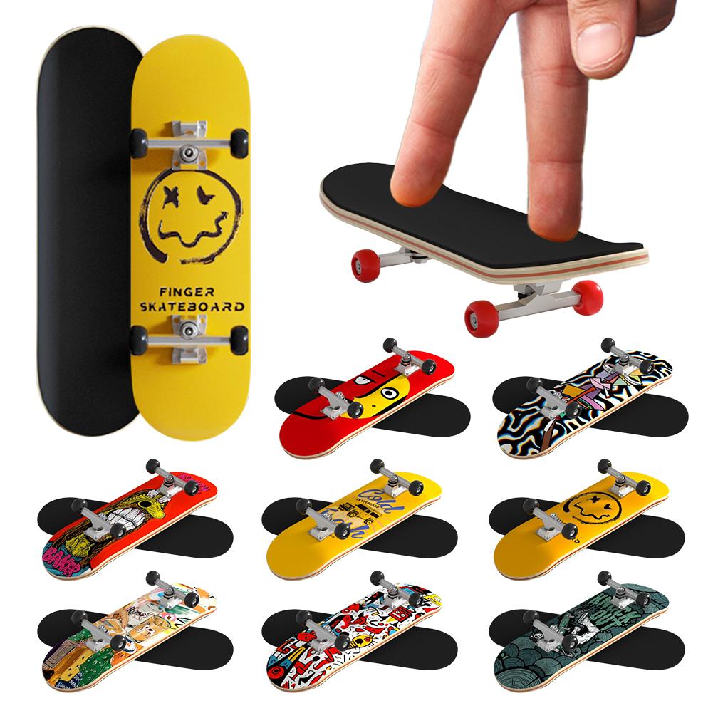 Professional Mini Wooden Skateboard Fingerboard Set Finger Scooter Finger Skate Board Maple Wood Kid Tabletop Toys for Boys