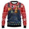 Autumn Winter Christmas Personality Fun Santa Claus 3D Print Long Sleeves Pullovers Comfortable Base Outerwear Versatile Pullovers