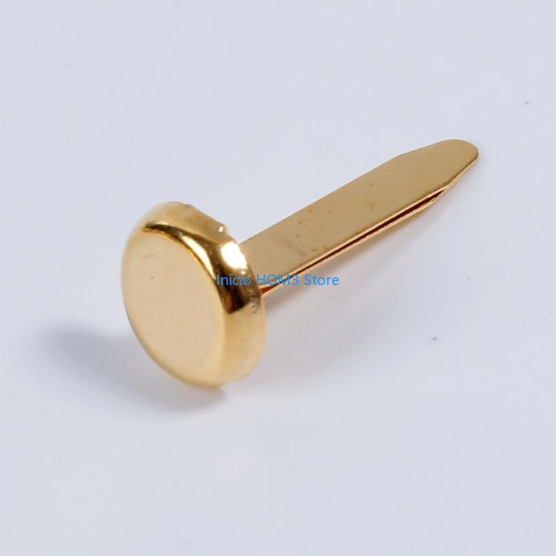 A5YD 100 Pack Round Head Clips Metal Round Head Clips Scrapbooking Brads Pattern Clip