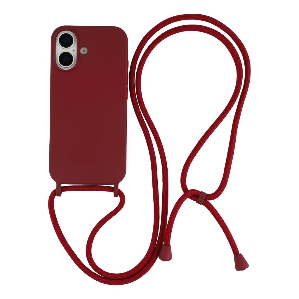 Für iPhone 17 Hülle Flüssigsilikon Schutzhülle mit Umhängeband