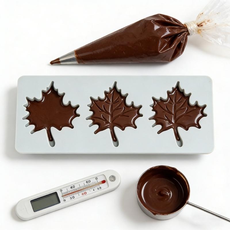 Silicone Baking Molds with Maple Leaf Shape for Creative Sugar Craft Cake Decorations for DIY Projects and Home Use