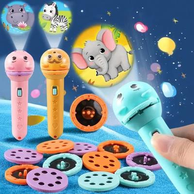 Animal Pattern Hand-held Projection Lamp - Early Education Children's Flashlight Parent-child Interactive Educational Toys