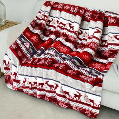 Christmas Blanket Good Snowflake Print Heat Retention Sofa Blanket One-side Print Sofa Blanket Winter Blanket for Bed