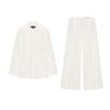 Spring New Women's Clothing White Pleated Casual Pants 2420586 Linen Blend Suit Outwear 2464586