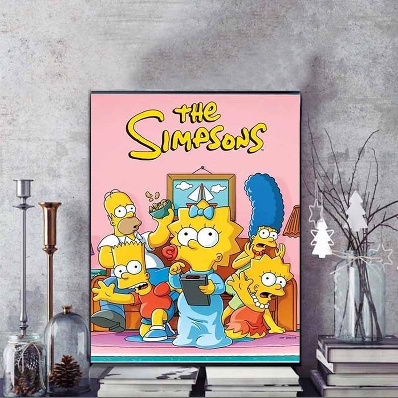 Disney Diamond Painting The Simpsons Classic Family Poster Art Illustration 5D Cross Stitch Hanging Print 5D Puzzle Mosaic Embroidery Home Decoration
