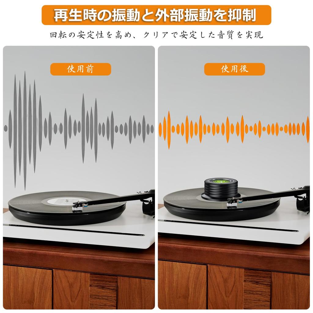Neoteck Disc Vibration Reduction Record Stabilizer Aluminum Noise LP Record Player Turntable for Record Enthusiasts Stabilizer, Weight, 266g, Built-in