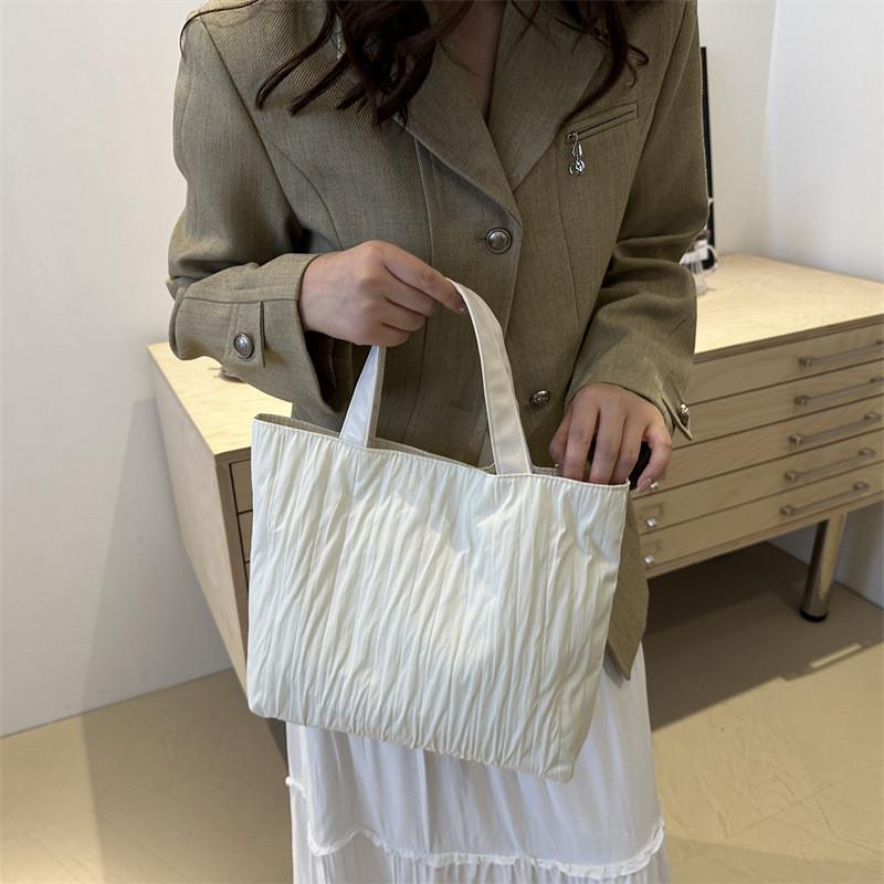 2024 New Retro Fashion Solid Color Tote Bag Stylish Large Capacity Handbag For Daily Use