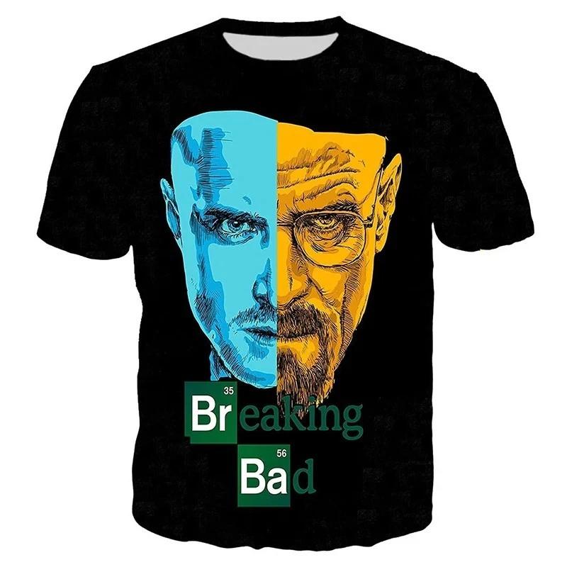 Breaking Bad 3D Print T-Shirts Graphic Print Polyester Breathable Tees 3XL