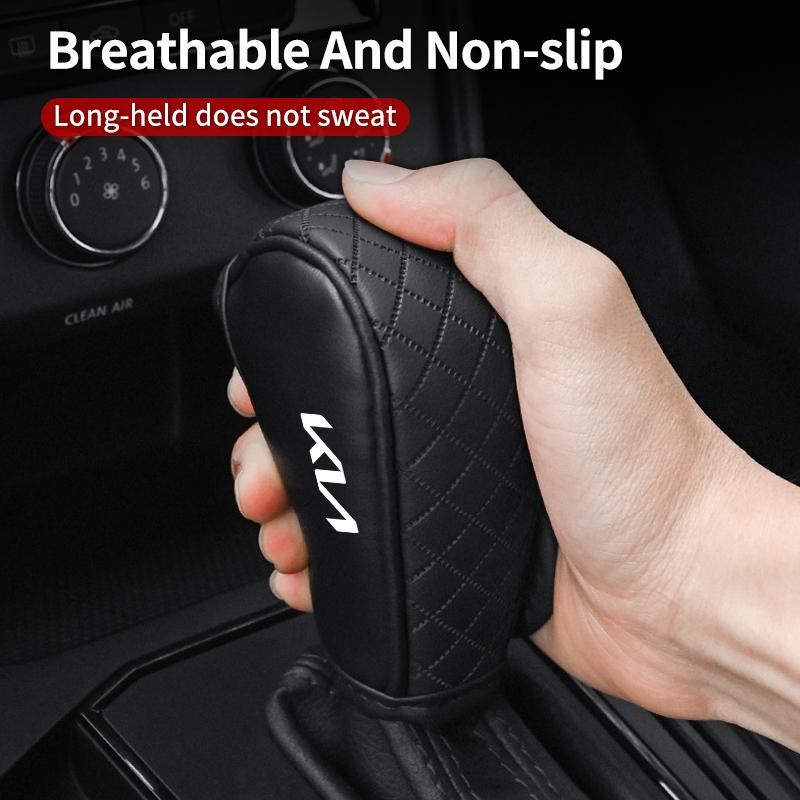 Auto Schalthebel Abdeckung Leder Handbremse Hülle Zubehör für KIA Ceed Sportage Rio K5 Optima Cerato Proceed Venga Sedona usgm40