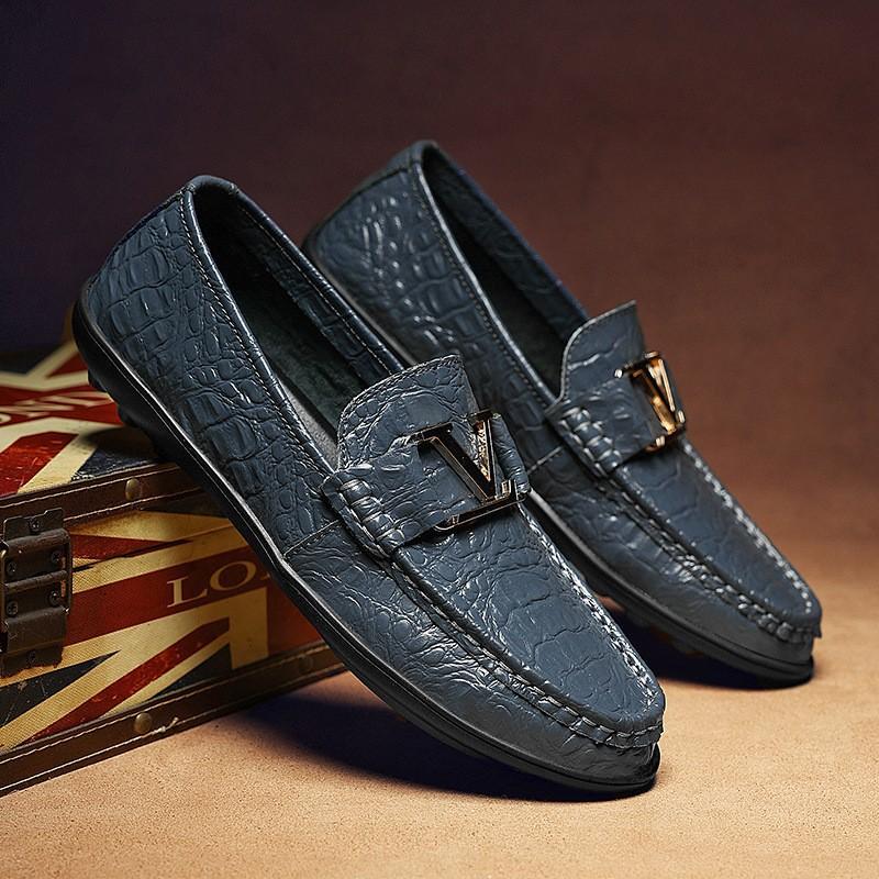 

Spring and summer spirit guy lazy versatile breathable pedal hot-selling driving Doudou men s shoes 38 синій