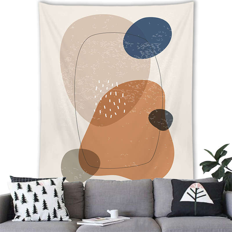 Nordic Marmorino Minimalist Landscape Digitalprinted Polyester Tapestries Living Rooms Bedrooms Macrame Wall Hanging Room