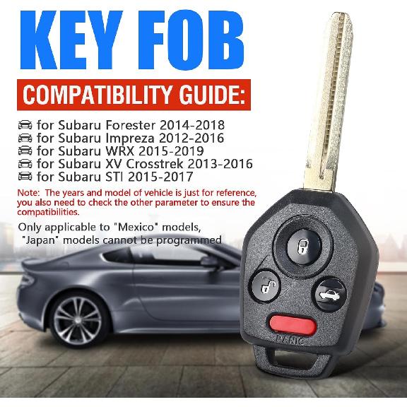 Remote Car Head Key Fob Replacement CWTWBU766 G Chip for Subaru Forester Impreza WRX XV Crosstrek STI 433MHz4 Button