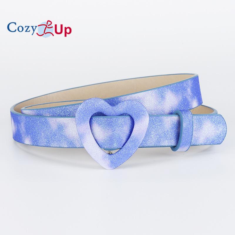 Love Buckle PU Pin Buckle Thin Waist Belt Casual Decoration with The Same Style of Children's Belt for Men and Women