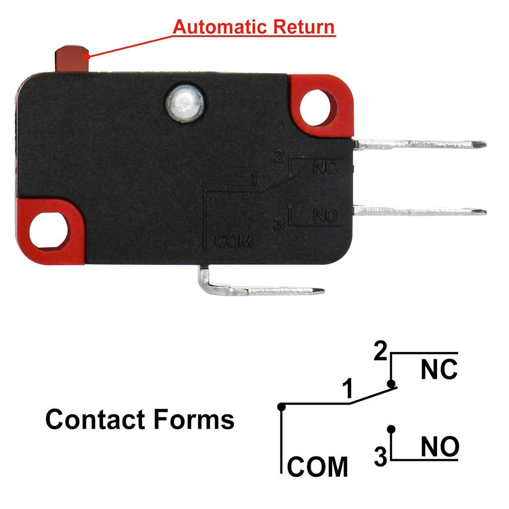 Heschen Micro Switch V-15-1C25 SPDT Button Type 20A 250VAC 2 Pack