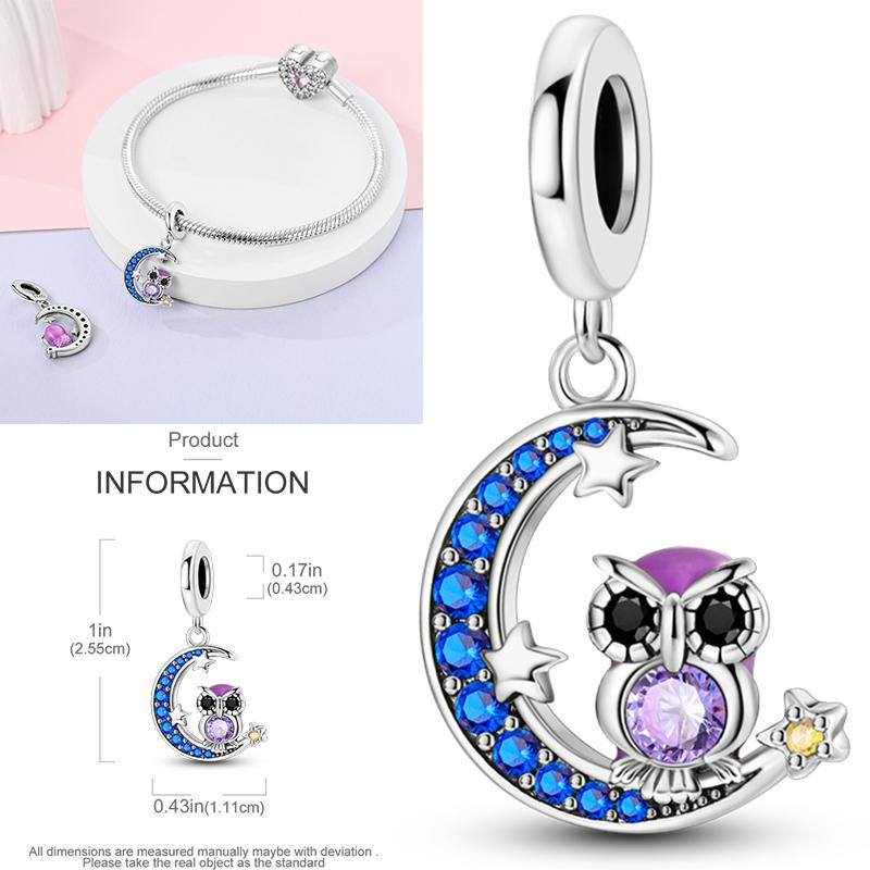 Charms Bead Copper Starlit Sky Moon Sun Earth Universe Charm Fit Bangle Bracelet Necklace Diy Jewelry