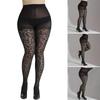 Large Size Leopard Patterned Silk Tights Sheer Pantyhose High Waist Black Control Top Leggings Stockings for Women Gift