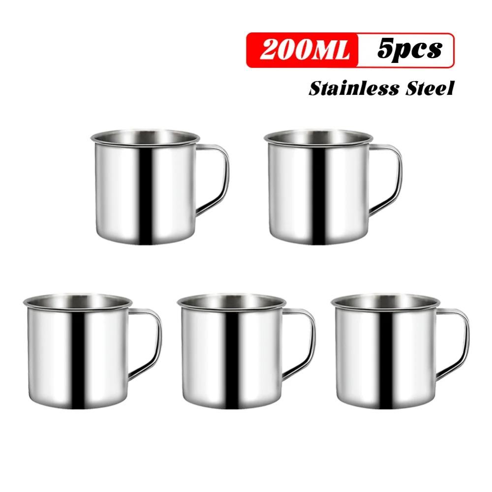 Stainless Steel Mug Coffee Cup Camping Mug Metal Coffee Tea Cup Mug Portable Milk Tea Cup Tumbler Water Mug Outdoor Drinking Cup
