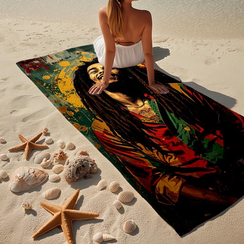 Bob music Vibrant Art Beach Towel, Super Soft Microfiber, Gift for Her/Him, Birthday, for Pool, Beach, Travel, Home Decor Fan gifts