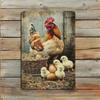 Metal Poster Rooster for Kitchen Wall, Vintage Farmhouse Tin Decoration 8x12 Inch
