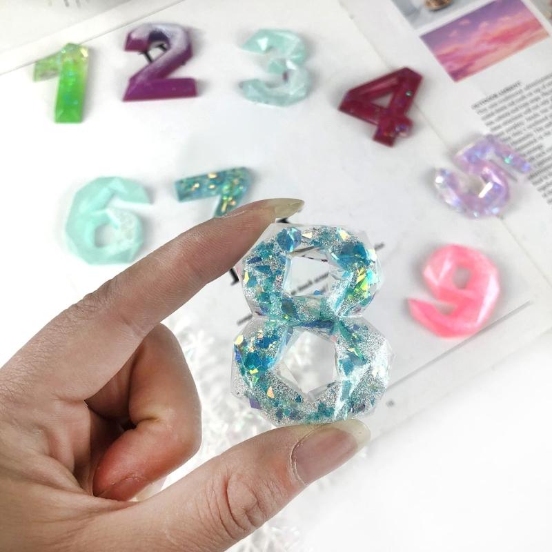 Semi-Stereoscopic Resin Keychain Molds DIY Alphabet Number Casting Mold Jewelry Craft Making Tools for Making Ornaments