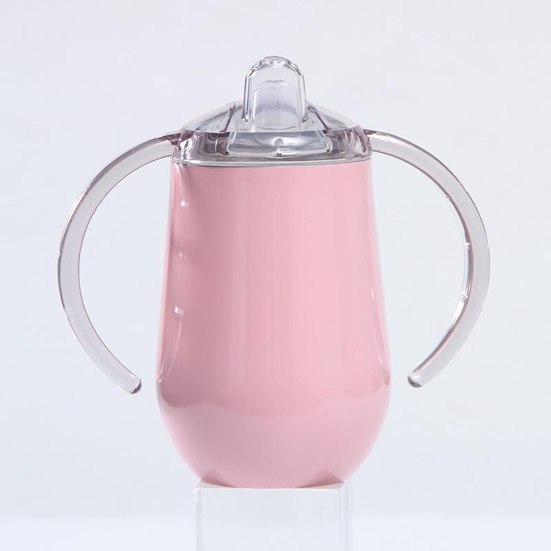 10-Unzen-Eierschalenbecher mit Doppelgriff, doppelwandiger Vakuumbecher aus Edelstahl 304, kreativer Milchbecher für Kinder