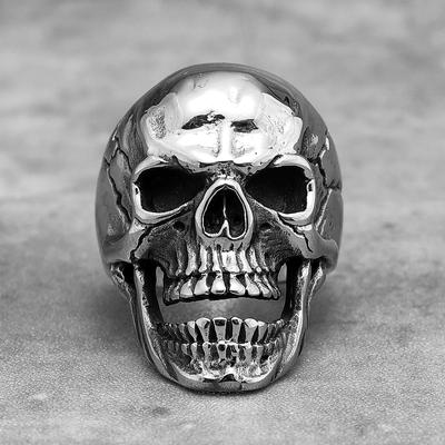 Anelli da Uomo Vintage Teschio Rotto Acciaio Inossidabile Punk Gotico Elegante per Maschio Fidanzato Gioielli Biker Creatività Regalo
