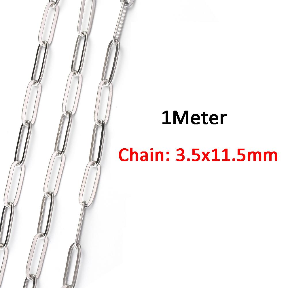 1Meter 1mm-7.5mm No Fade Gold Chain Stainless Steel Curb Chains for Jewelry Making DIY Bracelet Necklace Thick Chain Components