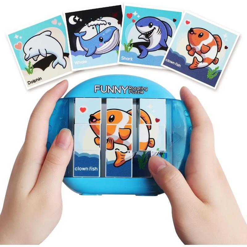 4IN1 Rotating Puzzle for Kids Fidget Toys 3 4 5 6 7 8 Year Old 4 Puzzles in 1  Fine Motor Skills, Gift for Boys & Girls Ages 3+