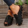 2025 Summer New Women's Platform Slippers Large Size Toe Open Toe Platform Beach Sandals for Women
