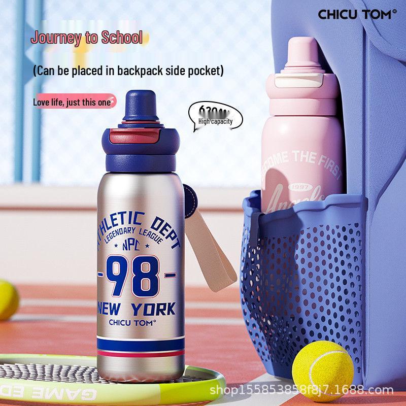 

Qigu Hall Student Insulated Straw Water Bottle for Kids - Boys School Cup