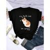 No Talk Me Cute T-Shirt Breathable Hip Hop Top New Summer Wounisex's T-Shirt Angry Cat Printed T-Shirt Wounisex Comfortable And Fashio