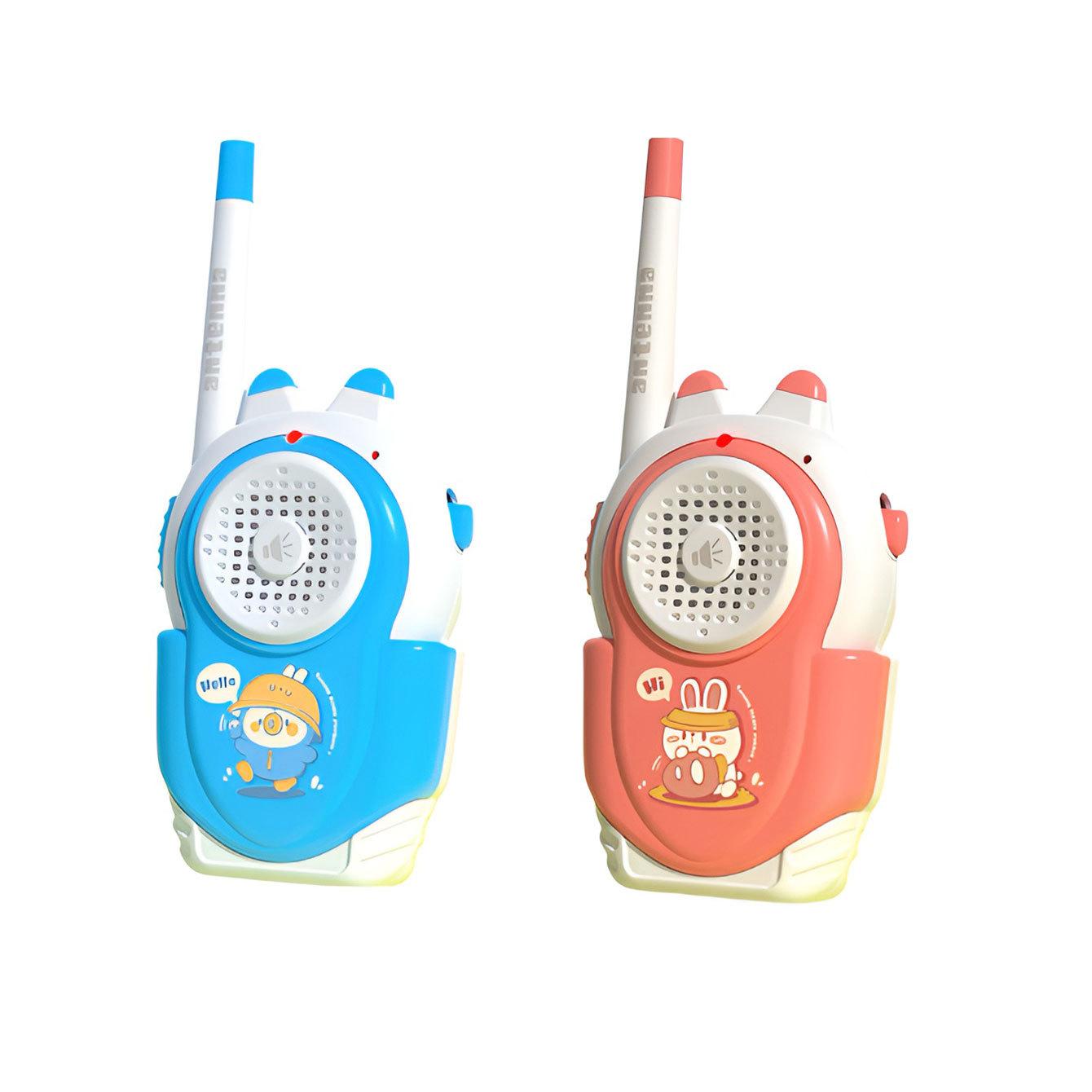 

2PC Children s Walkie-talkies Wireless Cartoon Pagers Remote Intercom Outdoor Kids Toys Parent-child Interaction Education Game розовый/синий