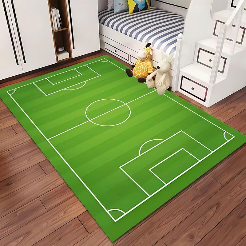 Soccer Field Design Carpet suitable as a non-slip mat for the living room or bedroom sofa
