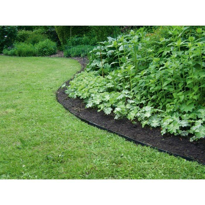 Bordure de jardin en caoutchouc recyclé - GARDEN ID Eco Border - 5 m H13 cm - Indestructible - Flexible, pose droite ou courbée.