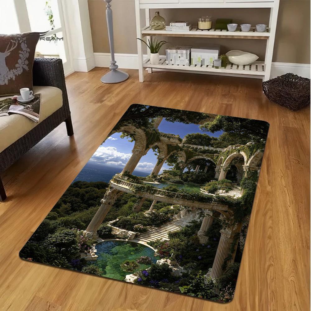 Landscape Carpet Cartoon Living Room Kitchen Sofa Table Balcony Rug Non-slip Washable Mat Exquisite Decoration Ornaments