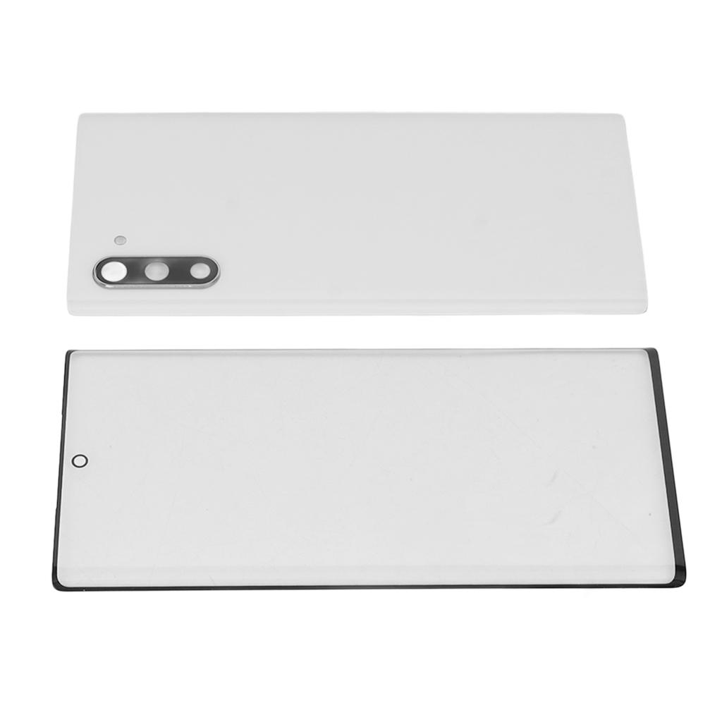 Replacement Back Glass Cover Front Screen Glass Repair Kits for Samsung Galaxy Note 10 White