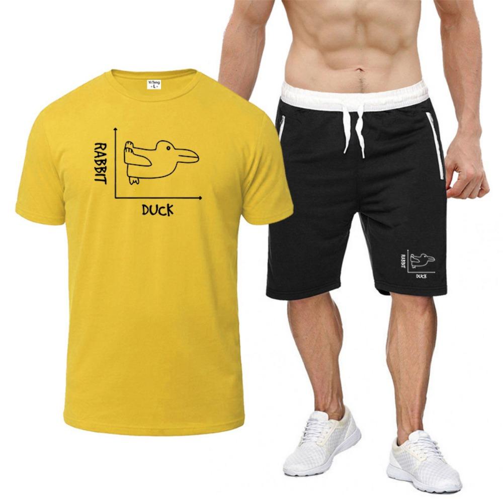 

Fun Adult Humorous Joke Men s Summer Birthday Gift Eight Color Short Sleeved Set Simple Casual T-shirt+shorts Set, Comfortable and Soft Fabric XXL