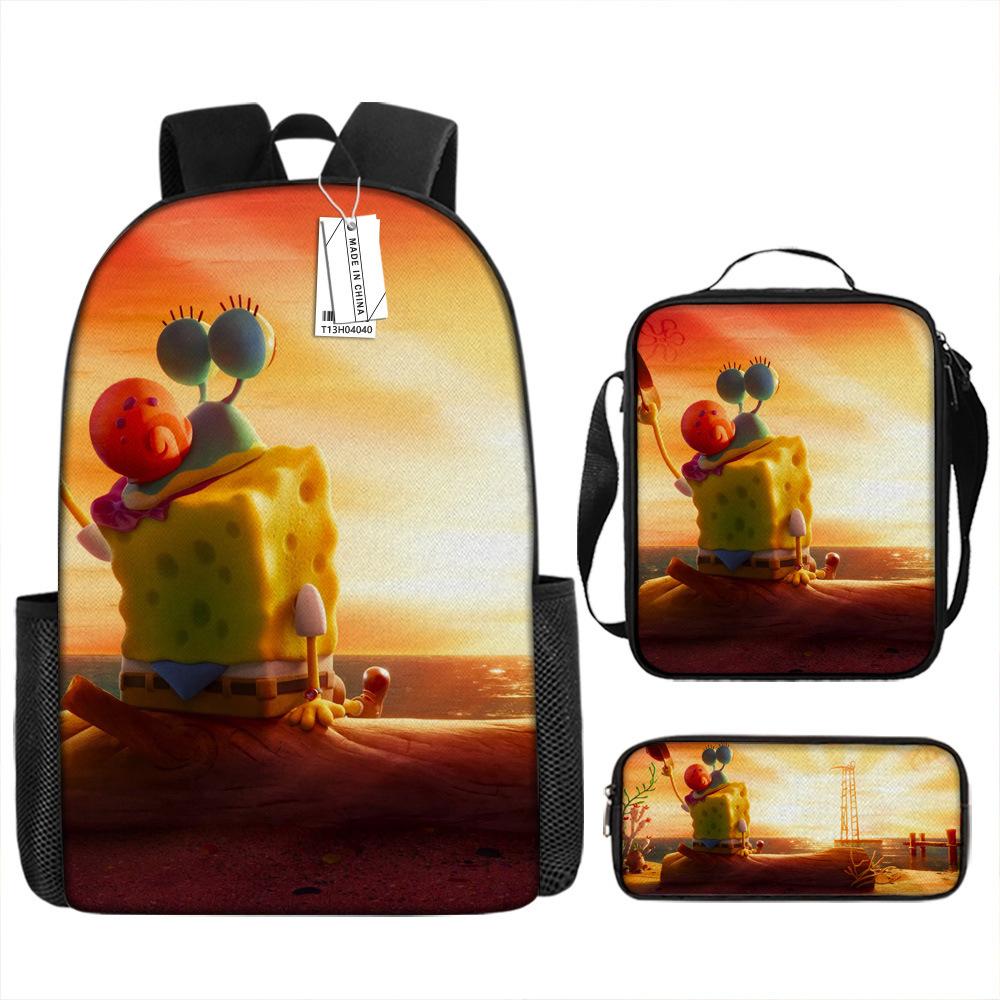 Spongebob Squarepants Children'S School Bag Male And Female Students Backpack Kindergarten Cute Cartoon Backpack Pencil Bag