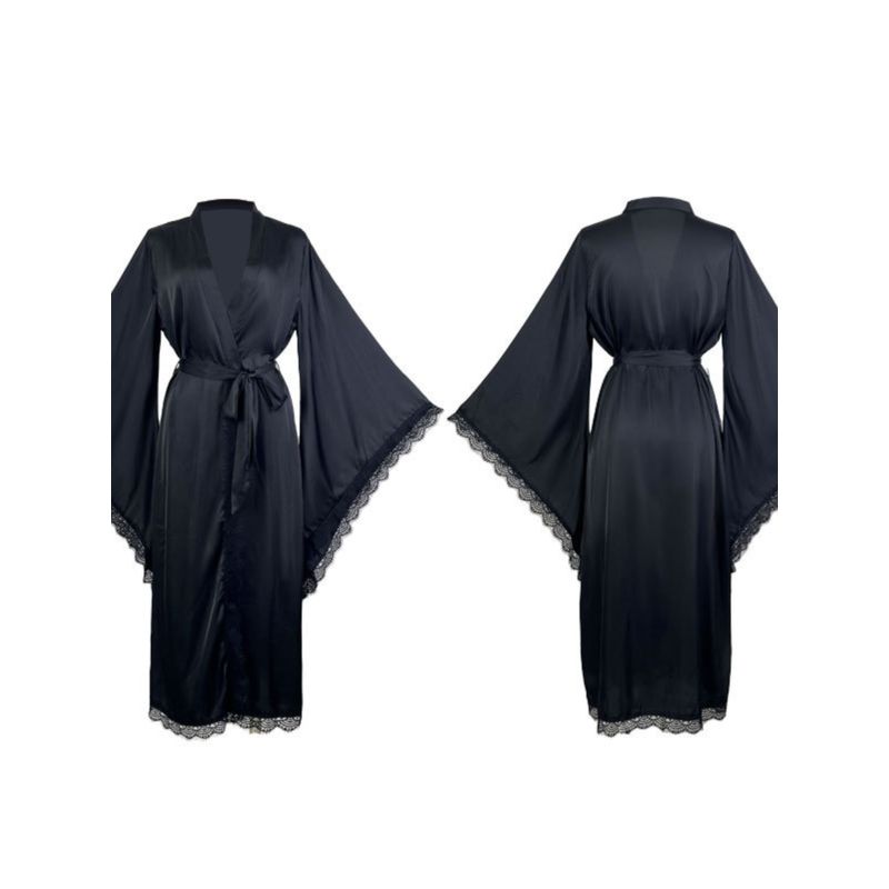 European and American Pajamas Women Lace Long sleeve Nightgown Bathrobe Homewear Women Sexy Lace Dress